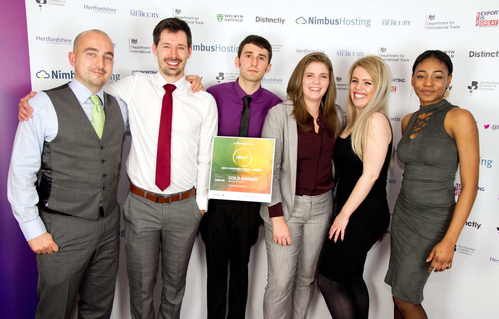 Photo of the Daymedia team at the Herts Digital Awards