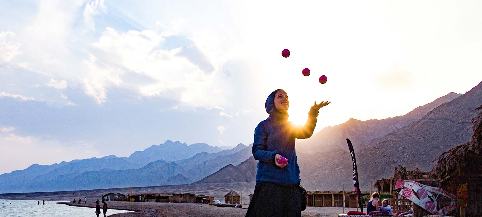 Photo of a lady juggling