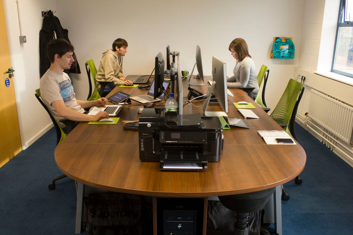 Loading... Our first office, pictured in early 2013